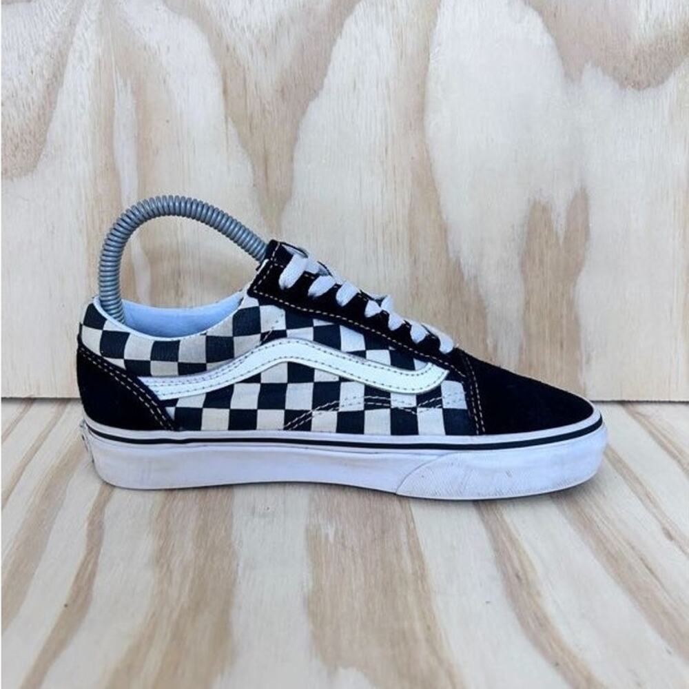 Vans Off The Wall -Old Skool Checkerboard -Sneakers -Black/White -Women's - 5.5 - Picture 5 of 9